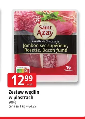 Zestaw wędlin w plastrach Saint Azay promocja w Leclerc