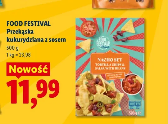 Przekąska kukurydziana z sosem Nacho Set Food Festival promocja w Lidl