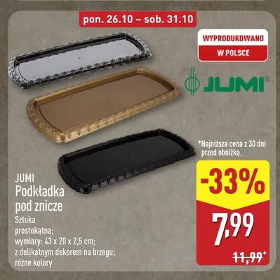 Podkładka pod znicze Jumi promocja w Aldi