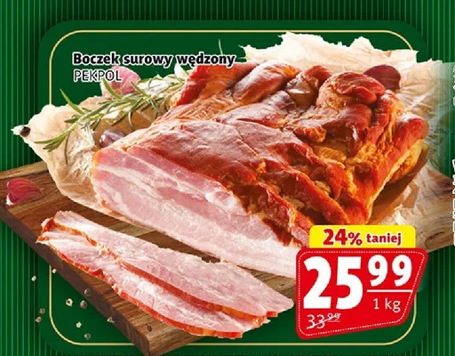 Boczek surowy wędzony Pekpol promocja w Prim Market