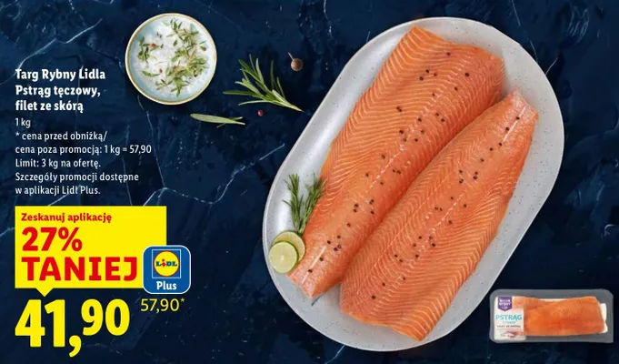 Pstrąg tęczowy, filet ze skórą promocja w Lidl