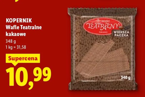 Wafle teatralne kakaowe promocja w Lidl