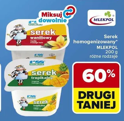 Serek homogenizowany Mlekpol promocja w Carrefour