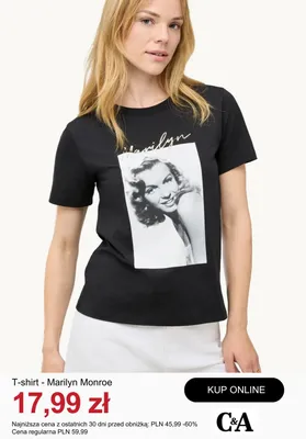 T-shirt Marilyn Monroe C&A promocja w C&A