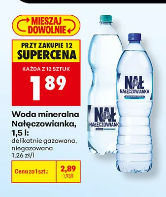 Woda mineralna niegazowana Nałęczowianka promocja w Biedronka