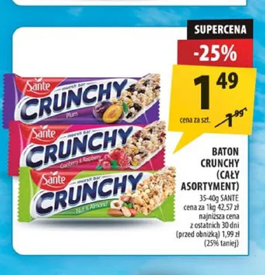 Baton Crunchy Sante promocja w Arhelan