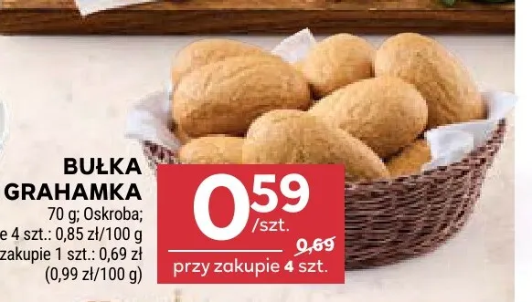 Bułka grahamka Oskroba promocja w Stokrotka