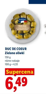 Zielone oliwki Duc De Coeur promocja w Lidl