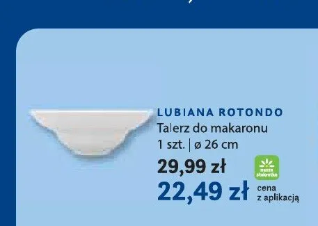 Talerz do makaronu Lubiana Rotondo ø 26 cm promocja w Stokrotka