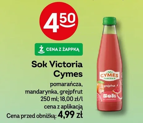Sok Victoria Cymes grejpfrut promocja w Żabka