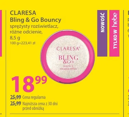 Bling & Go Bouncy sprężysty rozświetlacz Claresa promocja w Hebe