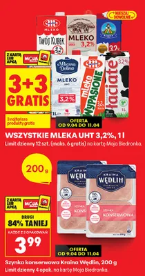 Mleko UHT 3,2% Łaciate promocja w Biedronka