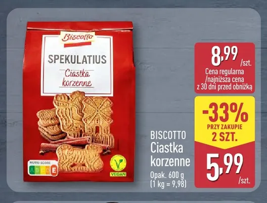 Ciastka korzenne Biscotto promocja w Aldi