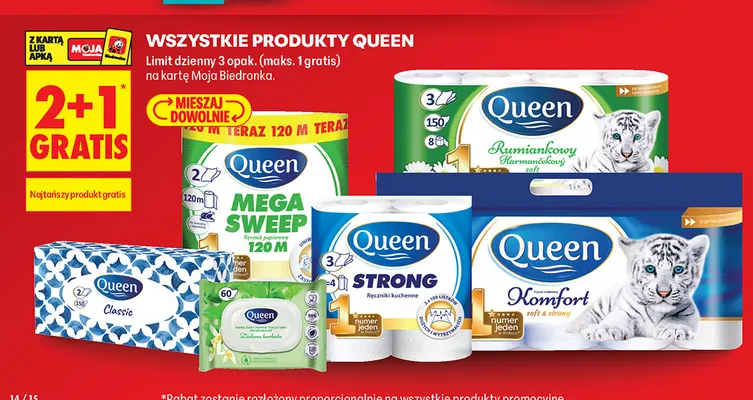 Ręcznik papierowy Mega Sweep 120 m Queen 2-pak promocja w Biedronka