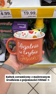 Kubek ceramiczny z malowanym środkiem Oficjalnie w trybie Jesień promocja w Dino