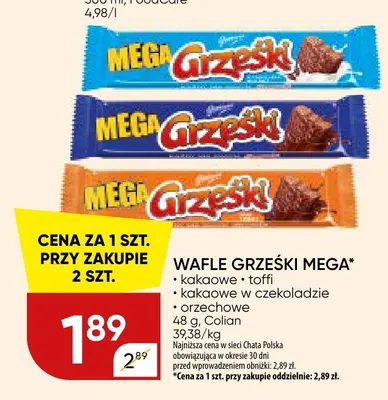 Wafel Grześki Mega toffi promocja w Chata Polska