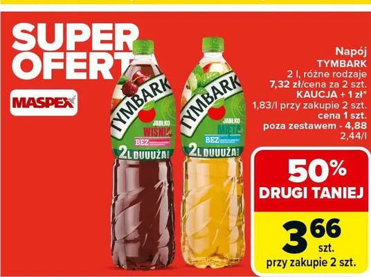Napój jabłko wiśnia 2l promocja w Carrefour