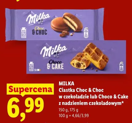 Ciastka Choc & Choc w czekoladzie Milka promocja w Lidl