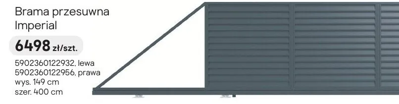 Brama przesuwna Imperial lewa promocja w Castorama