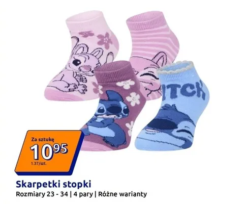 Skarpetki stopki 4 pary promocja w Action