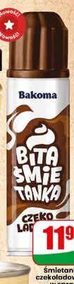 Śmietanka czekoladowa w sprayu Bakoma Bita Śmietanka promocja w Dino