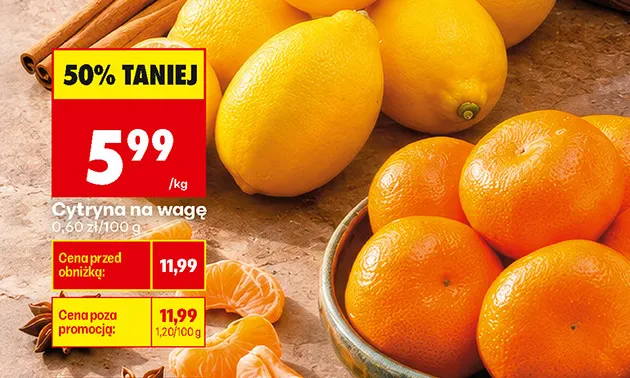 Cytryny na wagę promocja w Biedronka