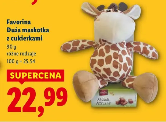 Duża maskotka z cukierkami promocja w Lidl