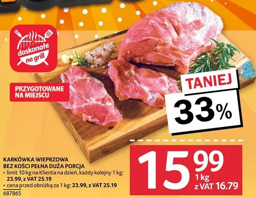 Karkówka wieprzowa bez kości pełna duża porcja promocja w Selgros