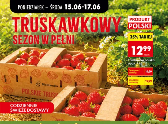 Truskawka polska promocja w Biedronka
