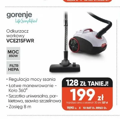 Odkurzacz workowy Gorenje promocja w Max Elektro