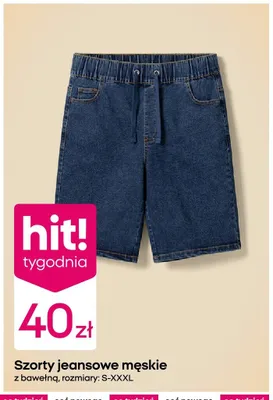 Szorty jeansowe męskie z bawełną promocja w Pepco