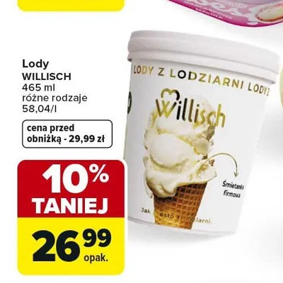 Lody Willisch promocja w Carrefour