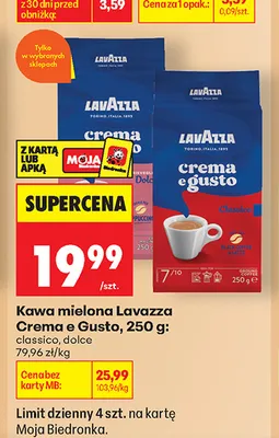 Kawa mielona Lavazza Crema e Gusto dolce promocja w Biedronka