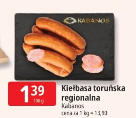 Kiełbasa toruńska regionalna Kabanos promocja w Leclerc
