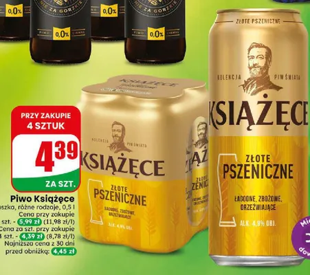 Piwo Książęce Złote Pszeniczne promocja w Dino