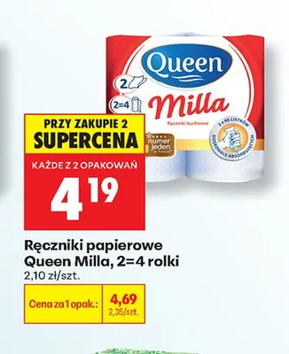 Ręczniki papierowe Queen Milla promocja w Biedronka