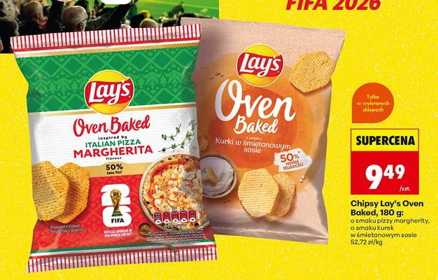 Chipsy Lay's Oven Baked o smaku kurek w śmietanowym sosie promocja w Biedronka