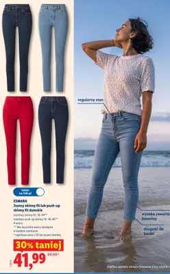 Jeansy push-up skinny fit damskie promocja w Lidl