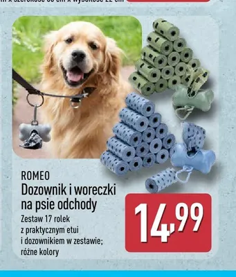 Zestaw dozownik + woreczki na psie odchody Romeo promocja w Aldi