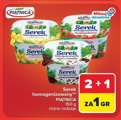 Serek homogenizowany Piątnica stracciatella promocja w Carrefour