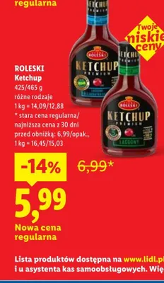 Ketchup Premium pikantny Roleski promocja w Lidl