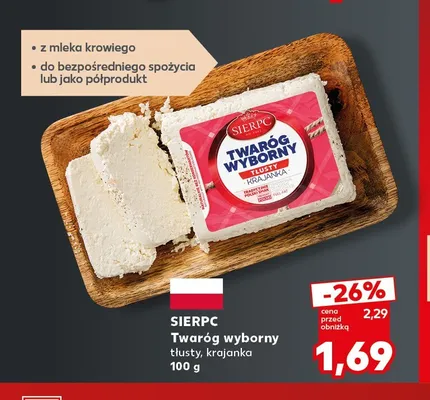 Twaróg wyborny tłusty krajanka Sierpc promocja w Kaufland