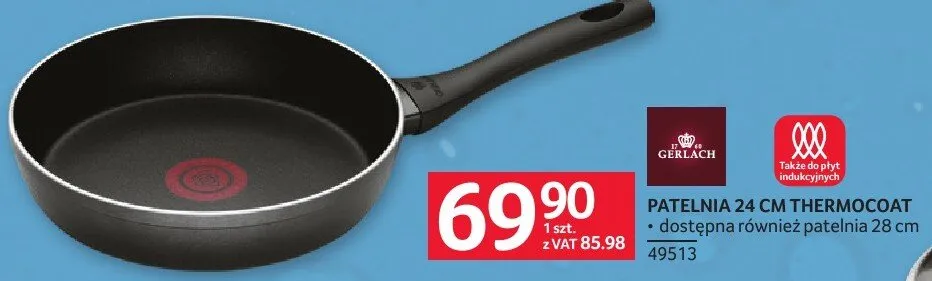 Patelnia 24 cm Thermocoat promocja w Selgros