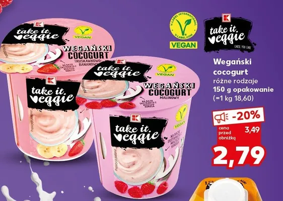 Wegański cocogurt różne rodzaje promocja w Kaufland