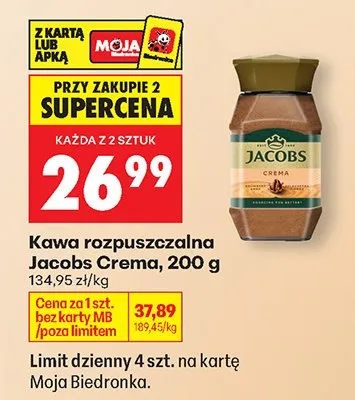 Kawa rozpuszczalna Crema promocja w Biedronka