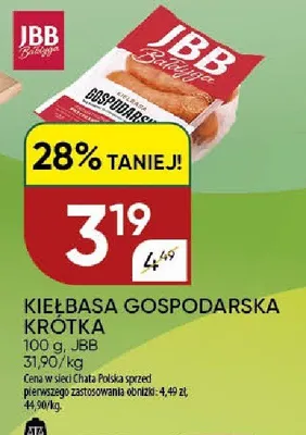 Kiełbasa Gospodarska Krótka JBB promocja w Chata Polska