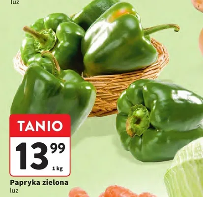 Papryka zielona luz promocja w Intermarche