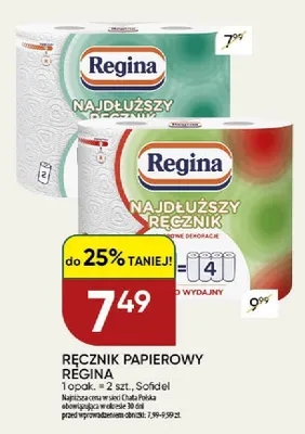 Ręcznik papierowy Regina promocja w Chata Polska