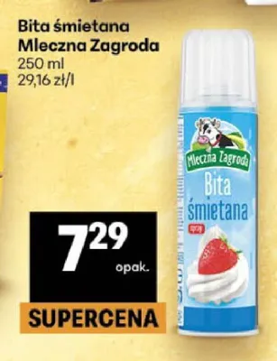 Bita śmietana Mleczna Zagroda promocja w Delikatesy Centrum