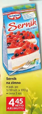 Sernik na zimno Dr.Oetker 193g promocja w Makro